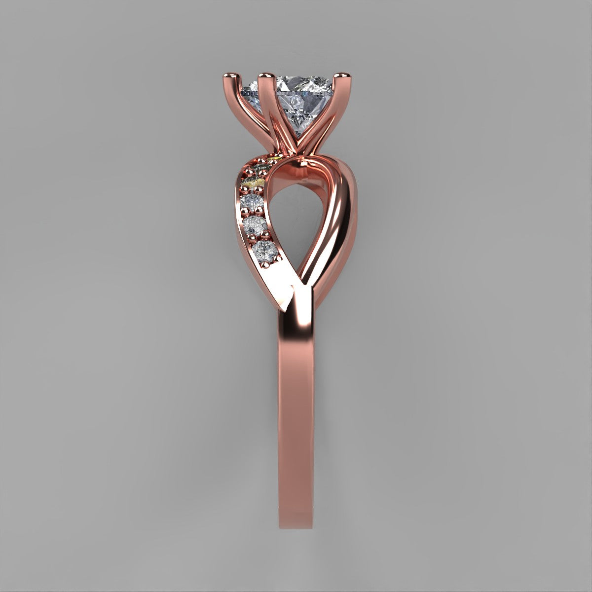 Anillo Annie en oro con moissanita corte corazón 1.00 ct