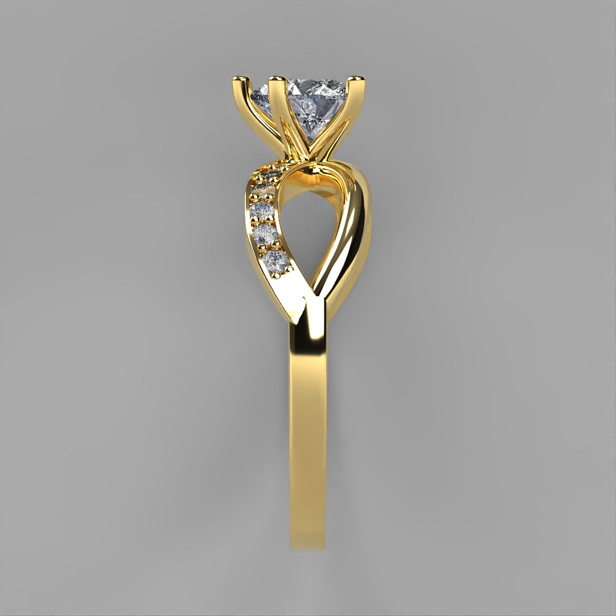 Anillo Annie en oro con moissanita corte corazón 1.00 ct