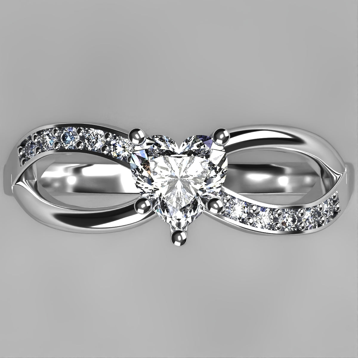 Anillo Annie en oro con moissanita corte corazón 1.00 ct