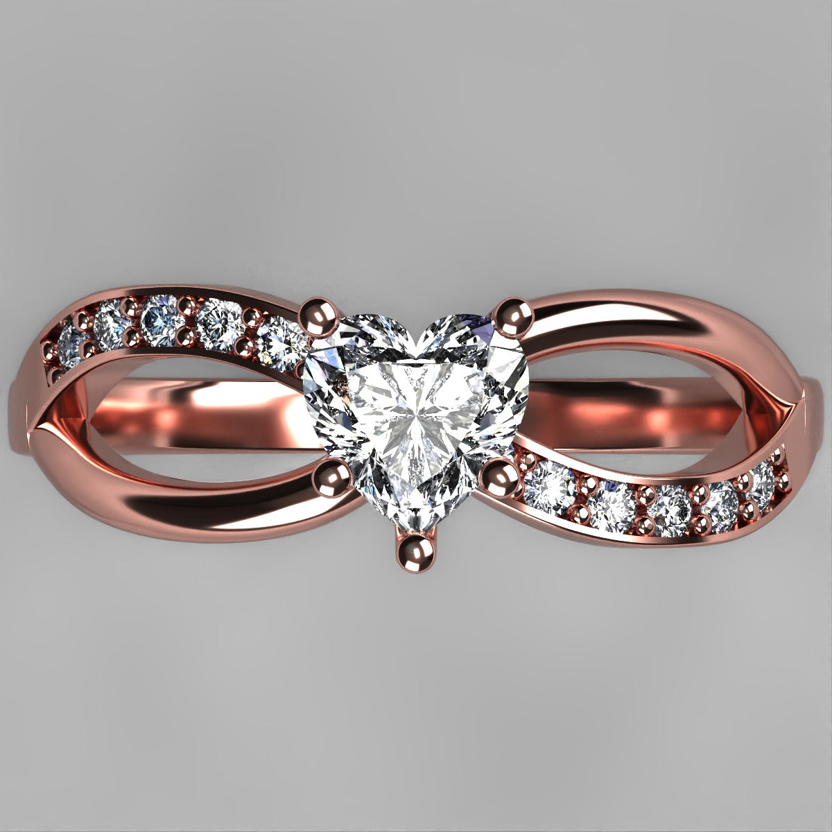 Anillo Annie en oro con moissanita corte corazón 1.00 ct