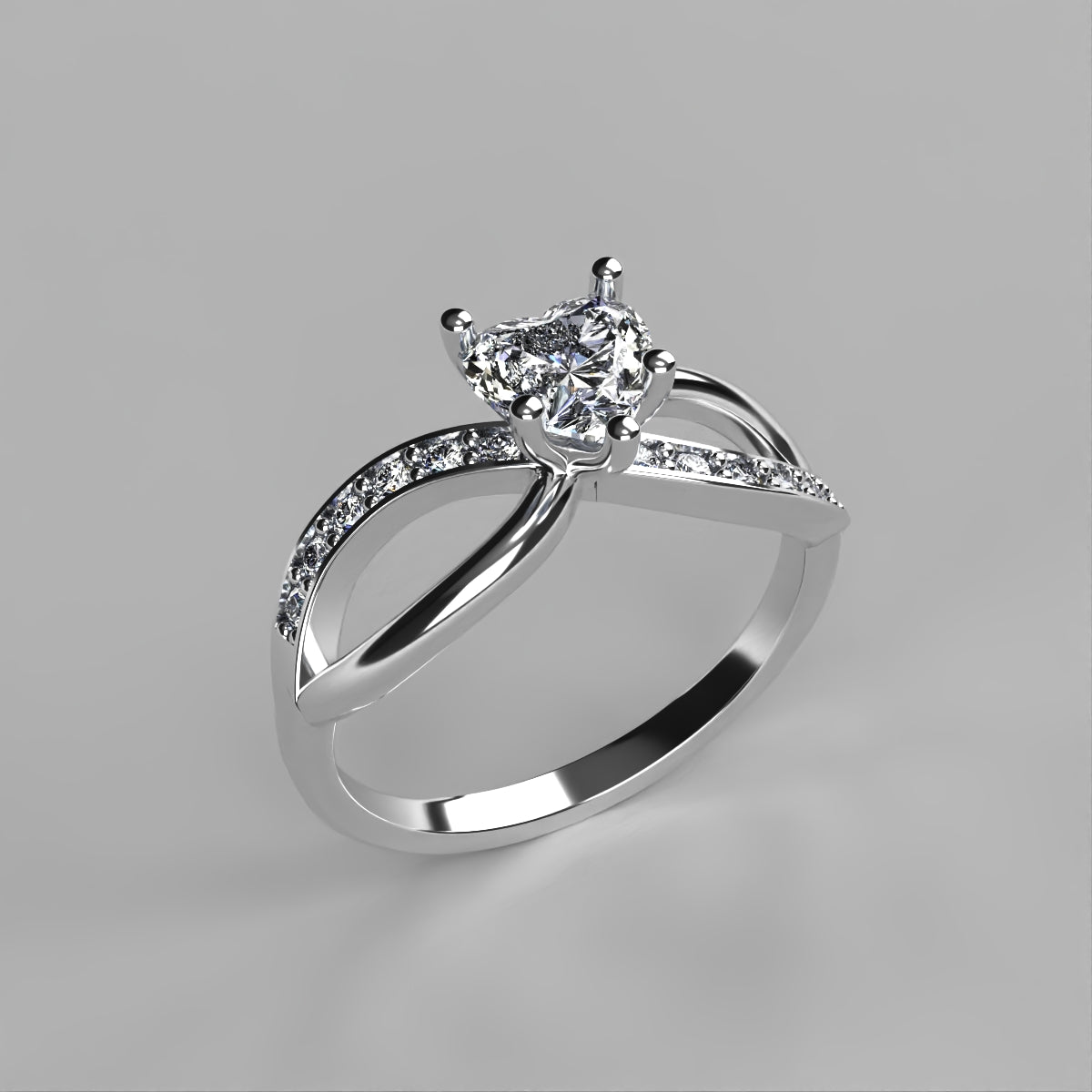 Anillo Annie en oro con moissanita corte corazón 1.00 ct