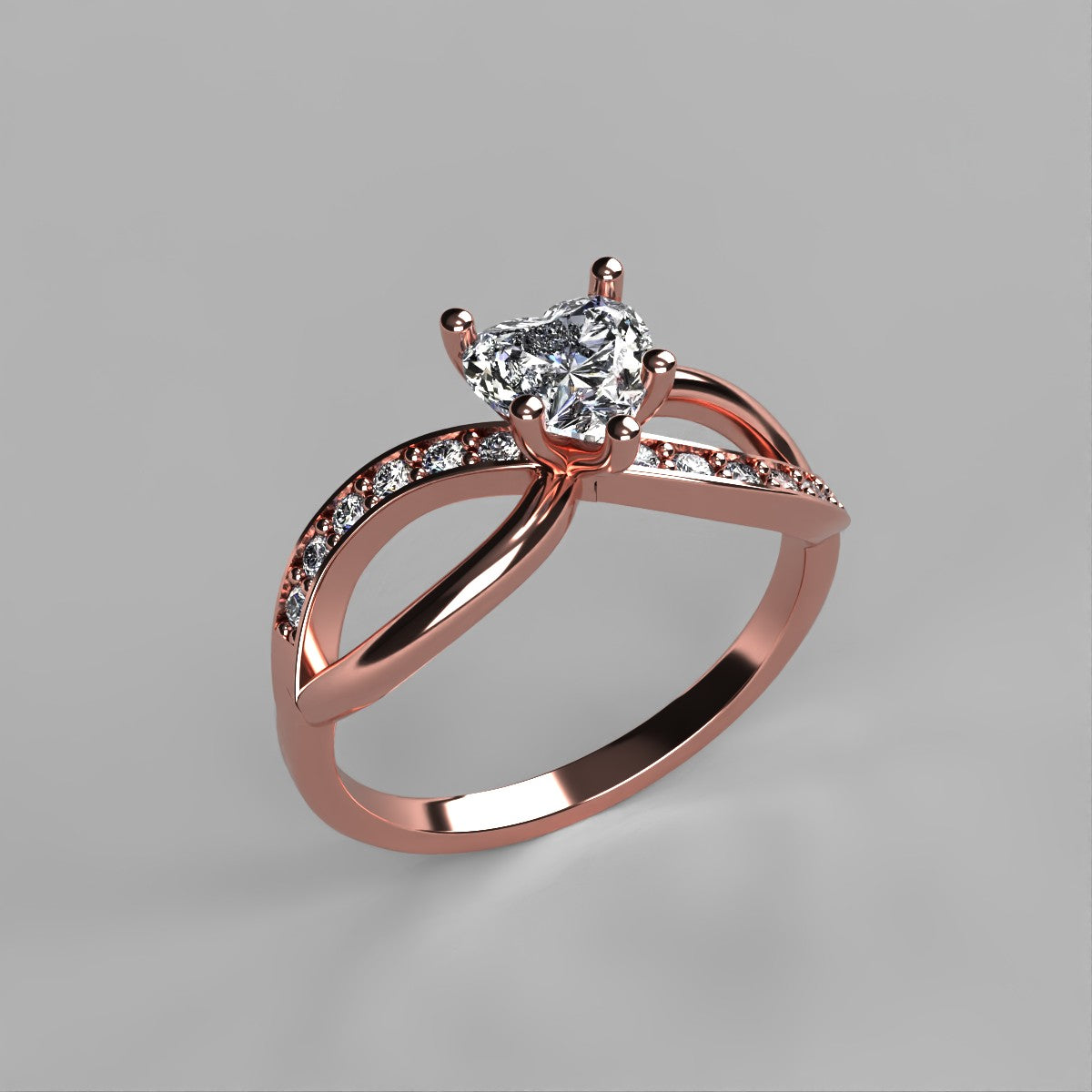 Anillo Annie en oro con moissanita corte corazón 1.00 ct