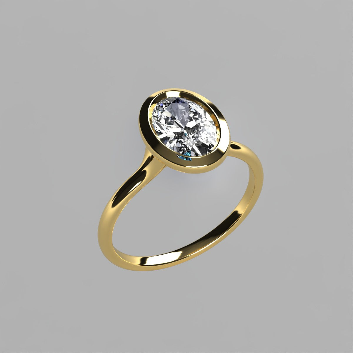 Anillo Anya en oro corte oval