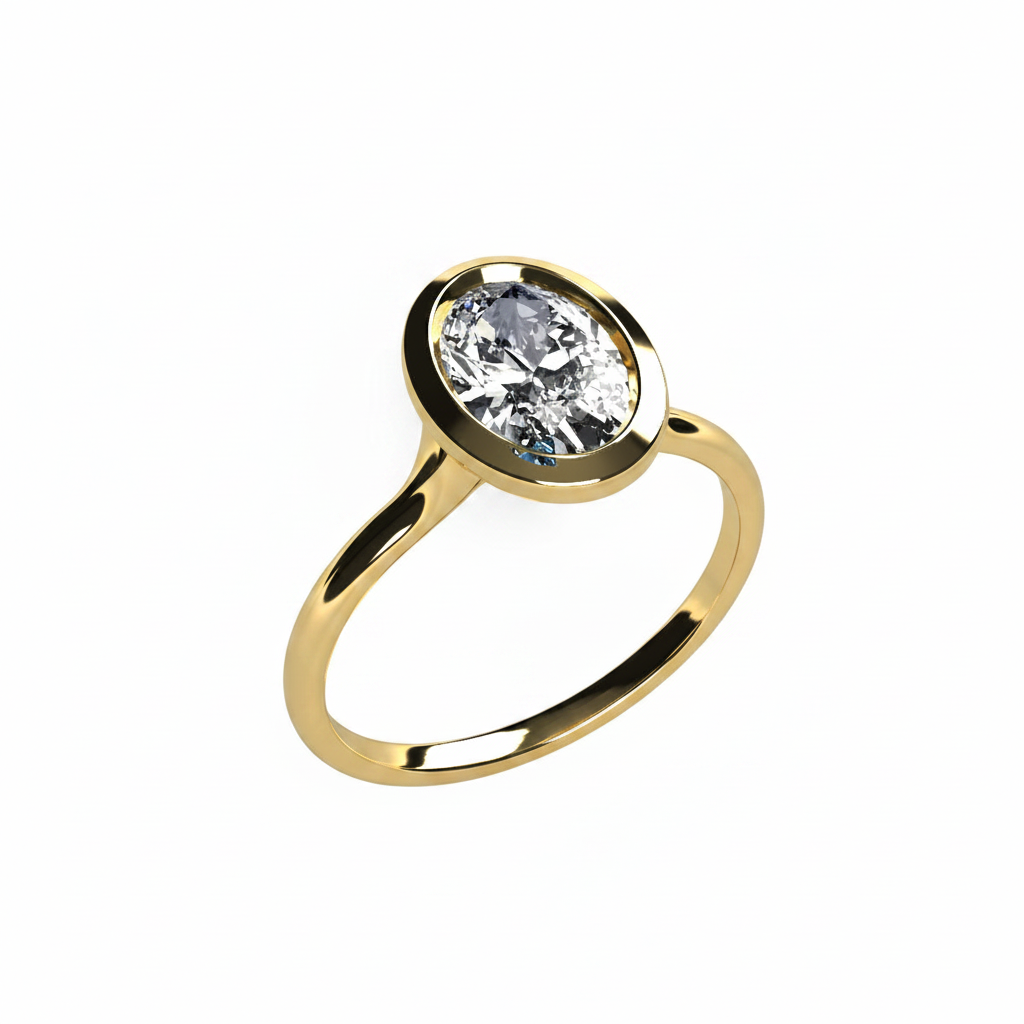 Anillo Anya en oro corte oval
