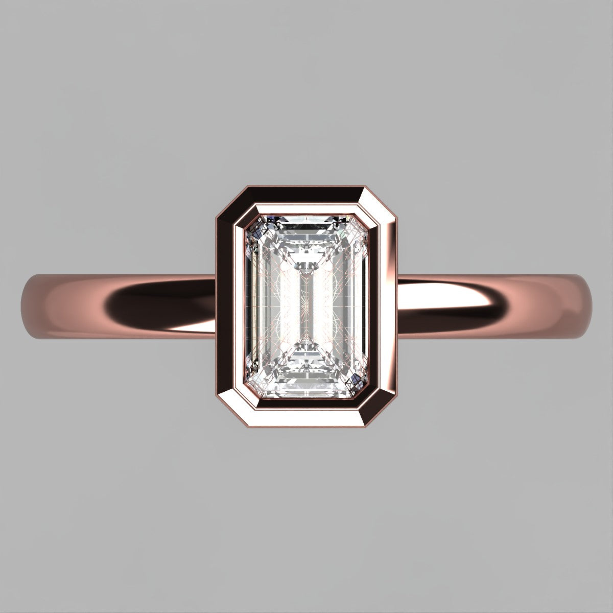 Anillo Ariadne en oro corte esmeralda