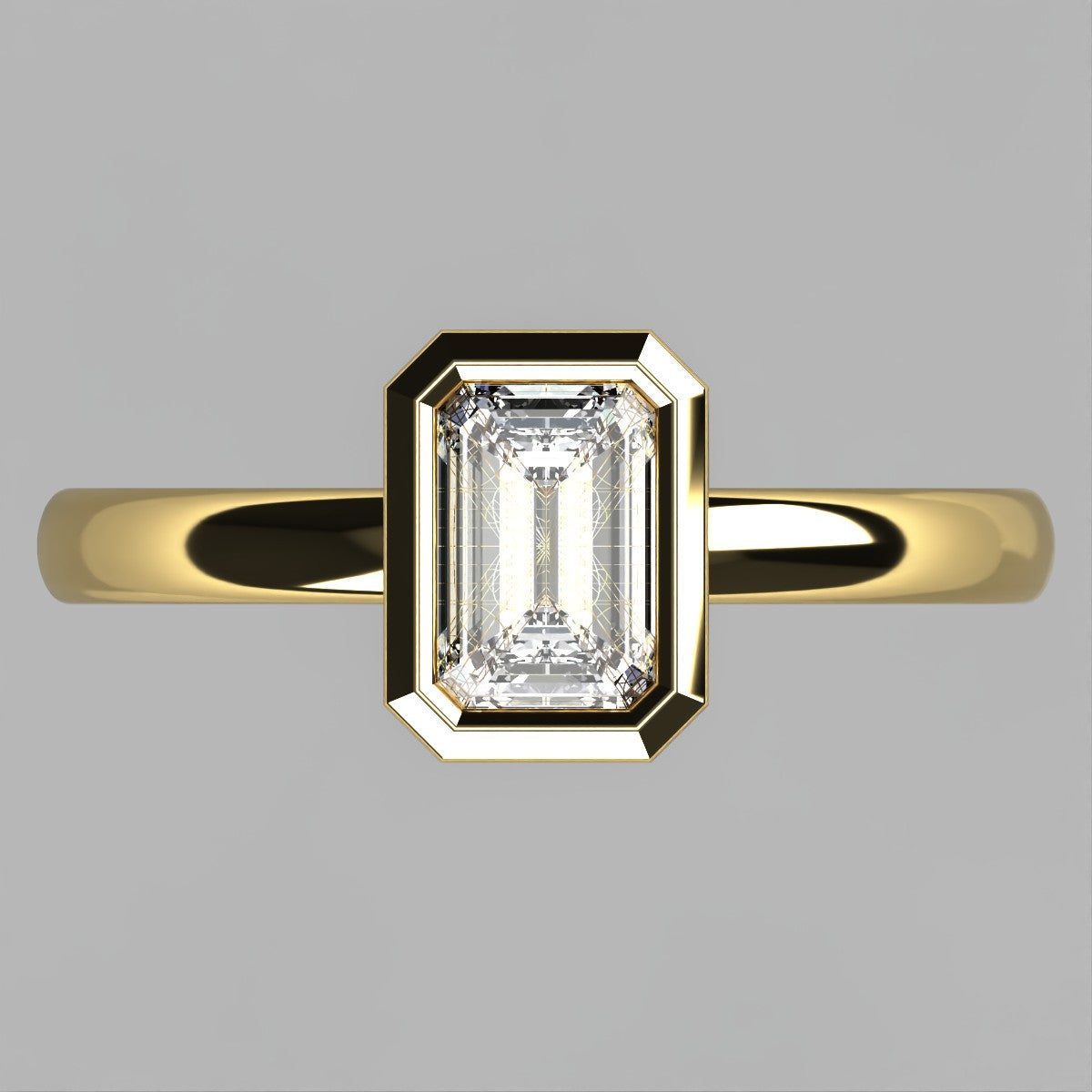 Anillo Ariadne en oro corte esmeralda