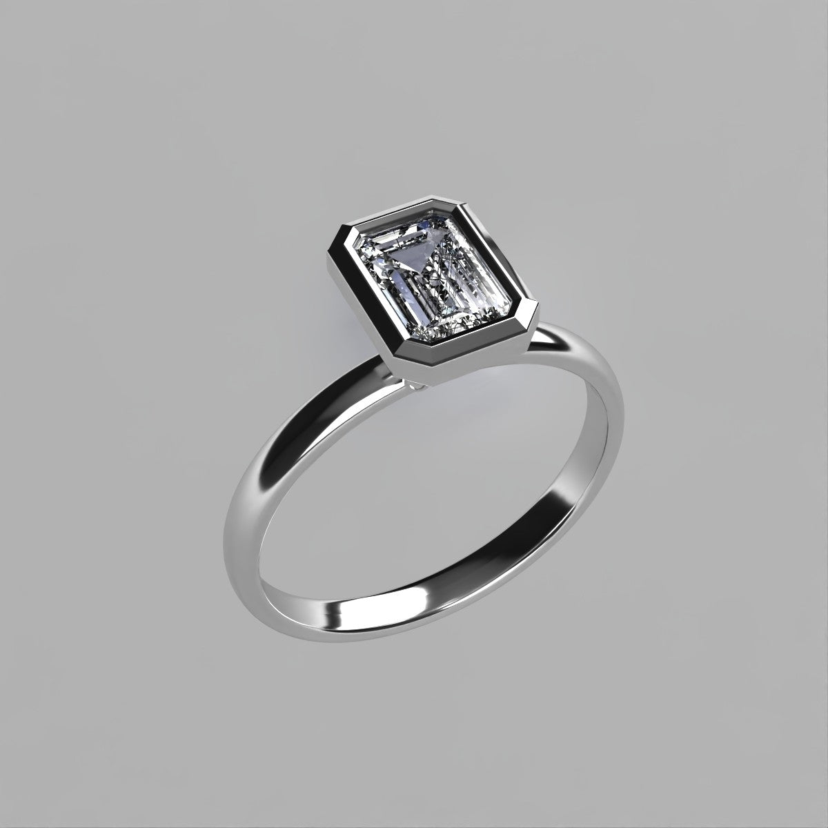 Anillo Ariadne en oro corte esmeralda