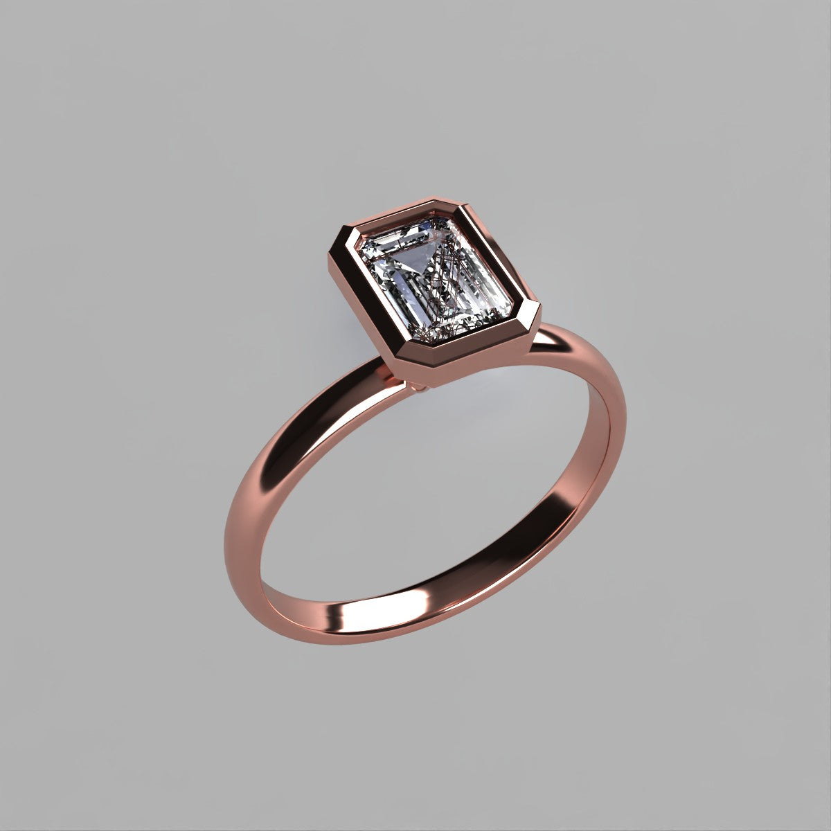 Anillo Ariadne en oro corte esmeralda