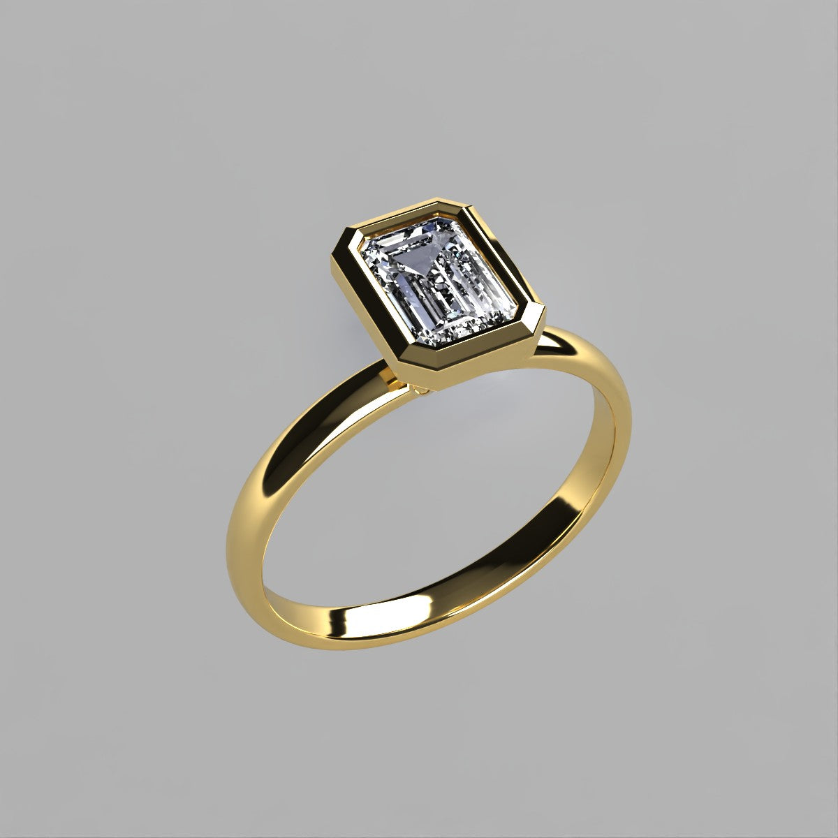 Anillo Ariadne en oro corte esmeralda