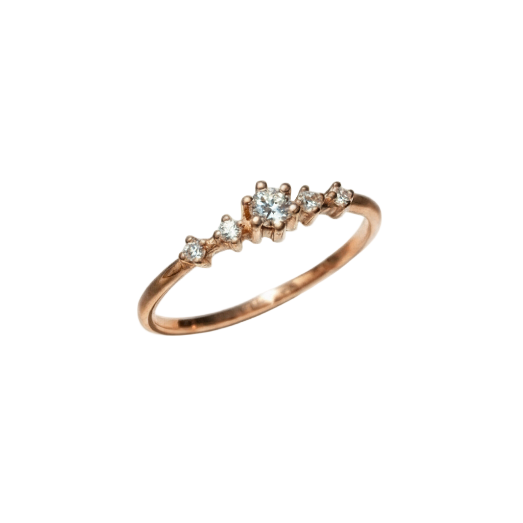 Anillo Ariana en oro rosa de 18k con circonias