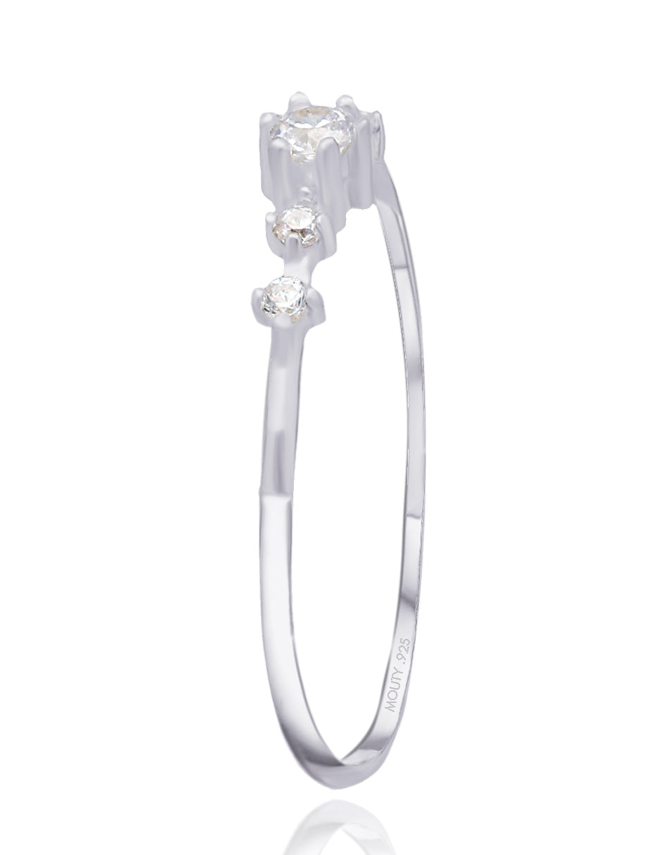 Anillo Ariana en plata con circonias