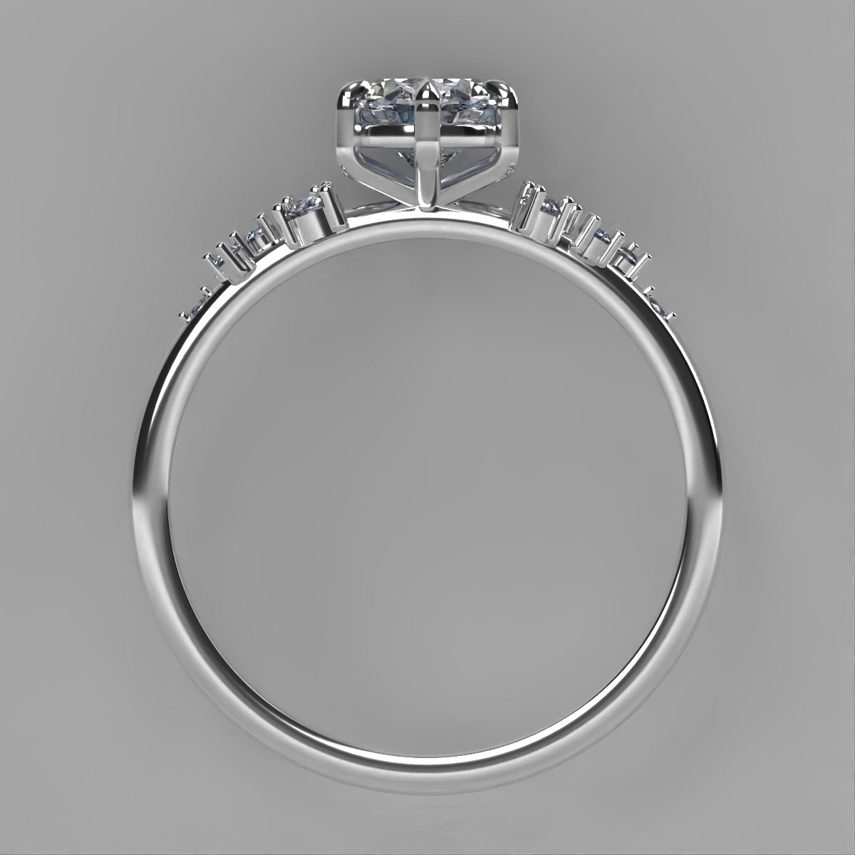 Anillo Ariel en oro corte oval