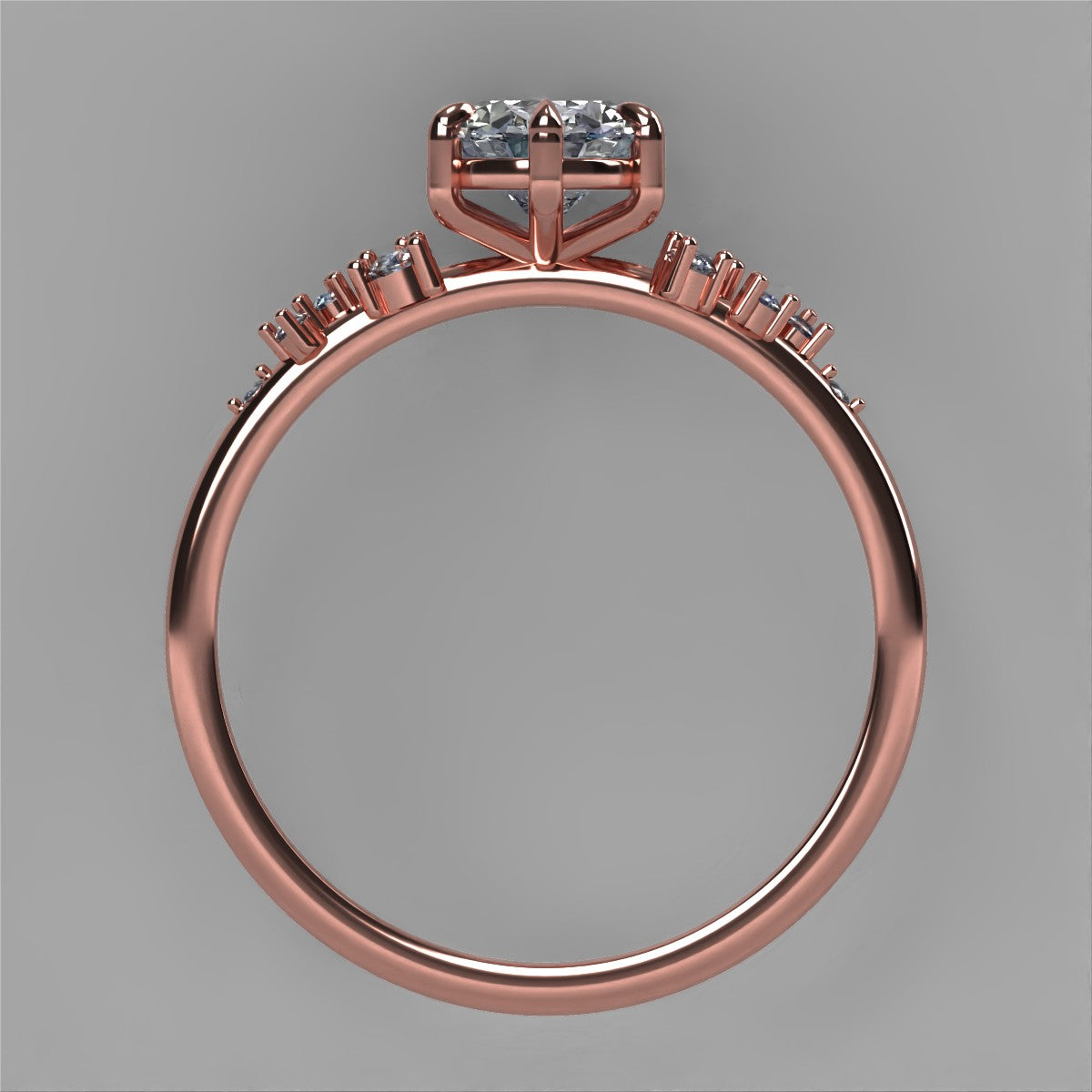 Anillo Ariel en oro corte oval