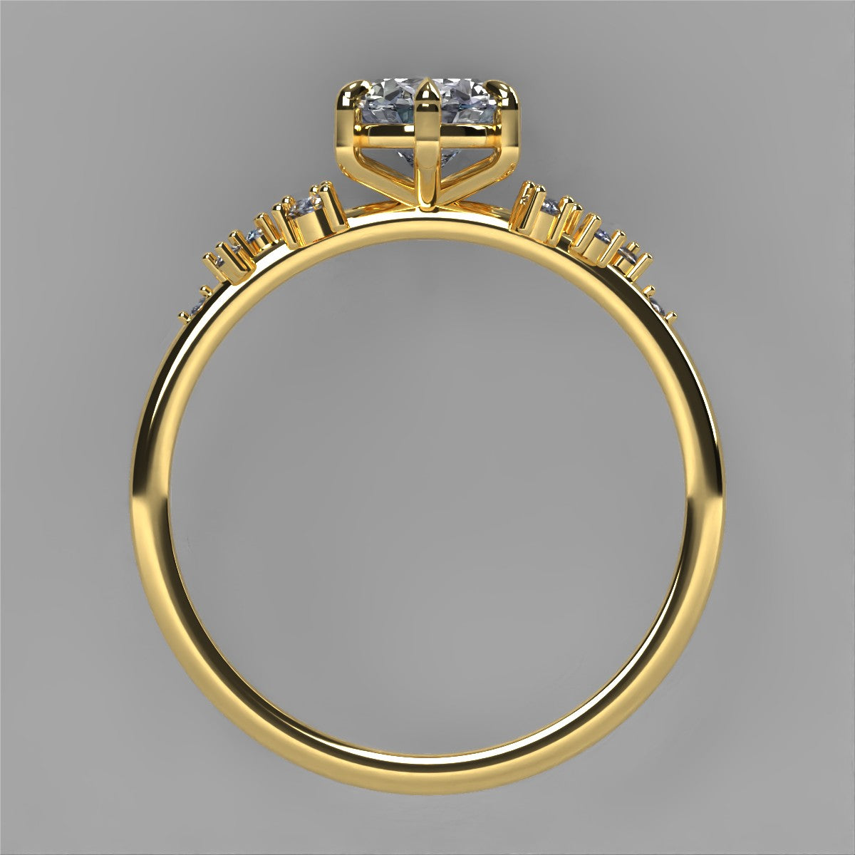 Anillo Ariel en oro corte oval