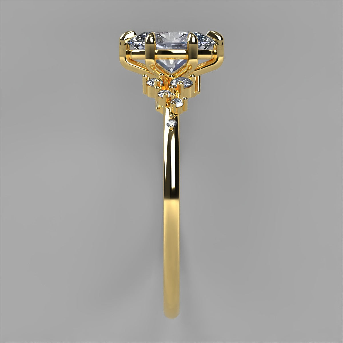 Anillo Ariel en oro corte oval
