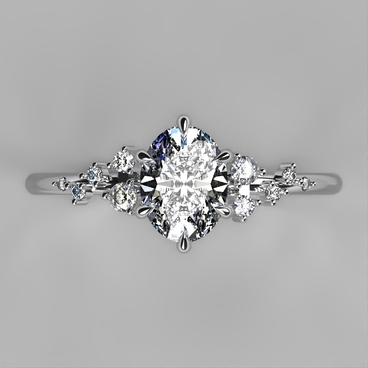 Anillo Ariel en oro corte oval