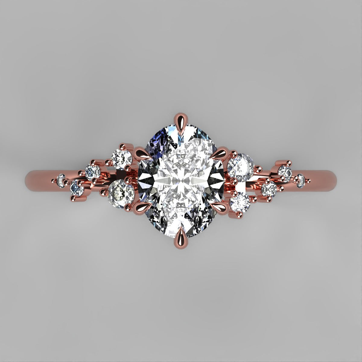 Anillo Ariel en oro corte oval