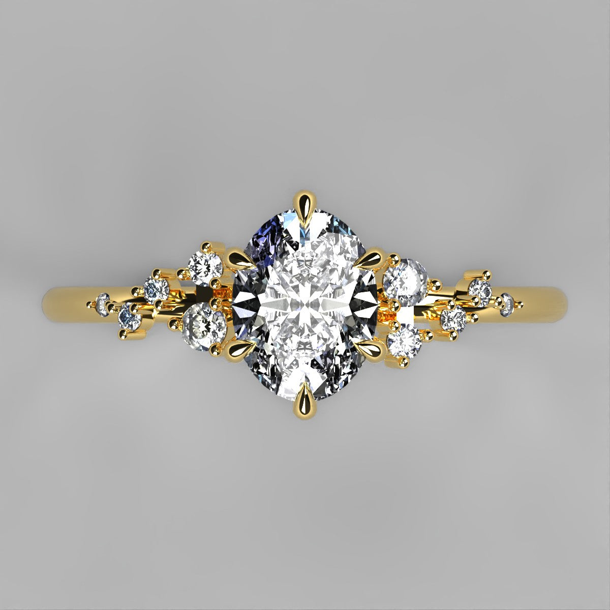 Anillo Ariel en oro corte oval