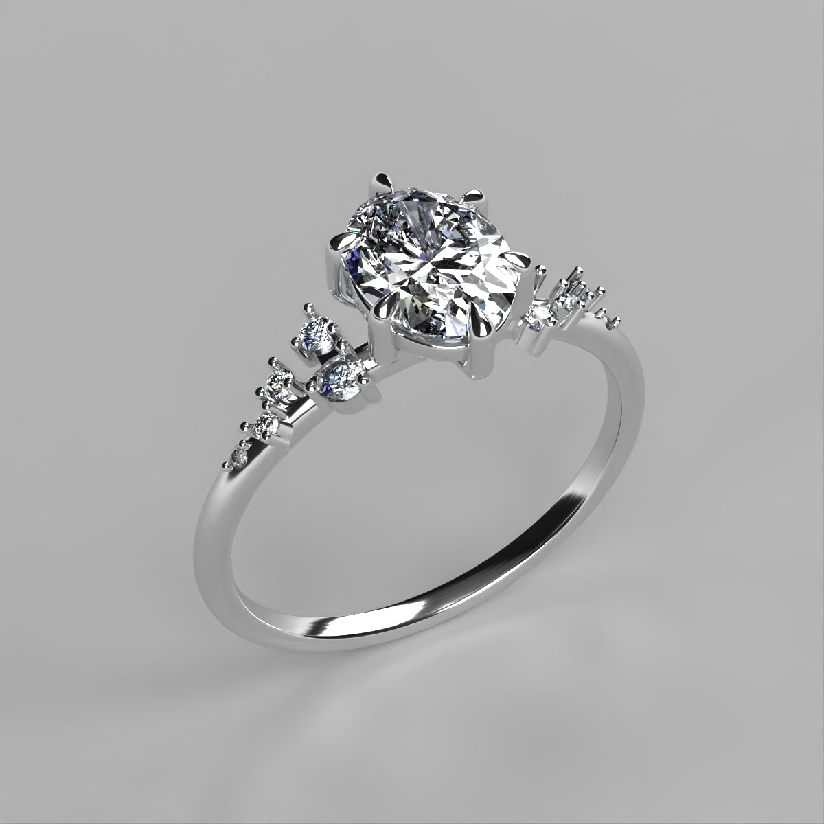 Anillo Ariel en oro corte oval