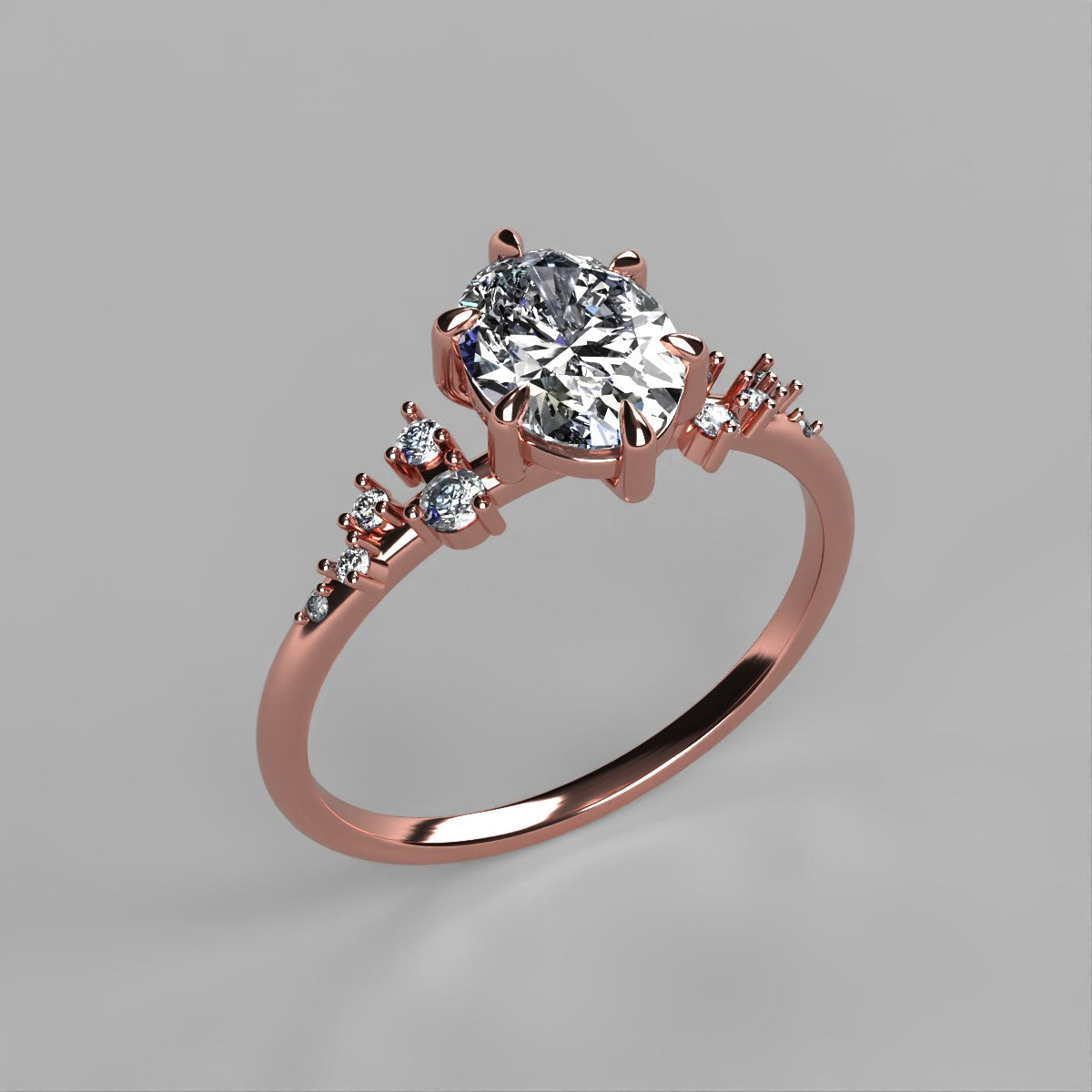 Anillo Ariel en oro corte oval
