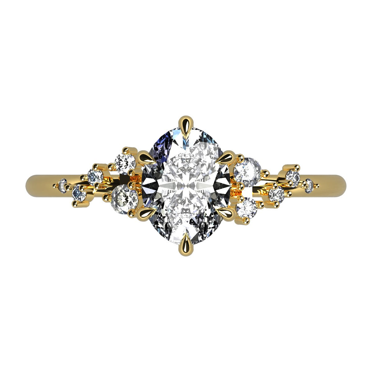 Anillo Ariel en oro corte oval