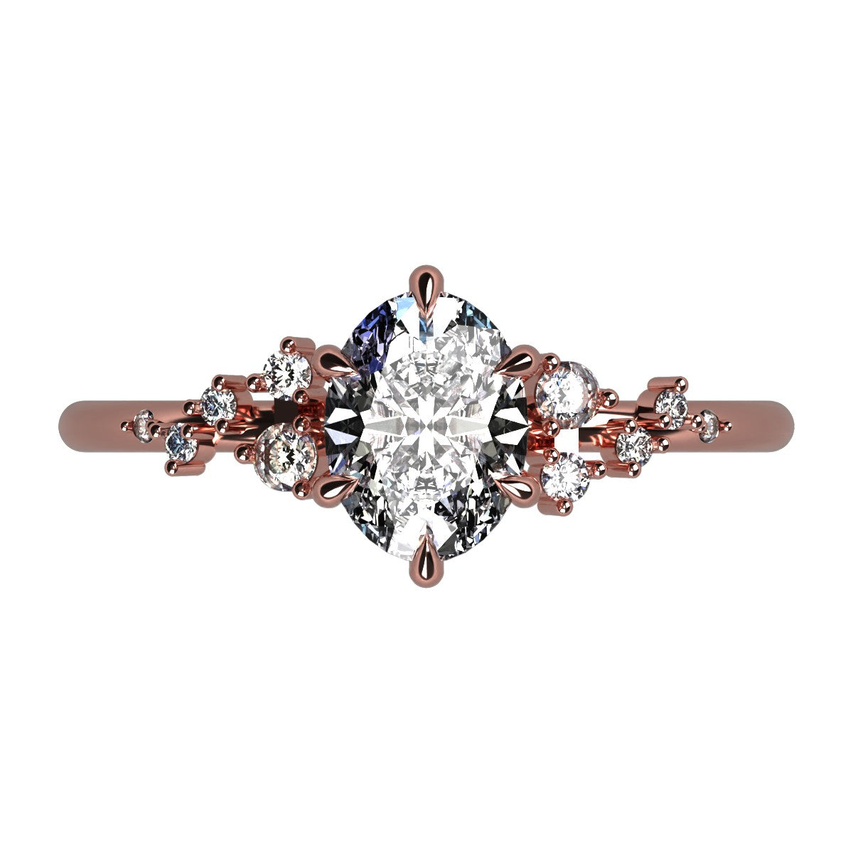 Anillo Ariel en oro corte oval
