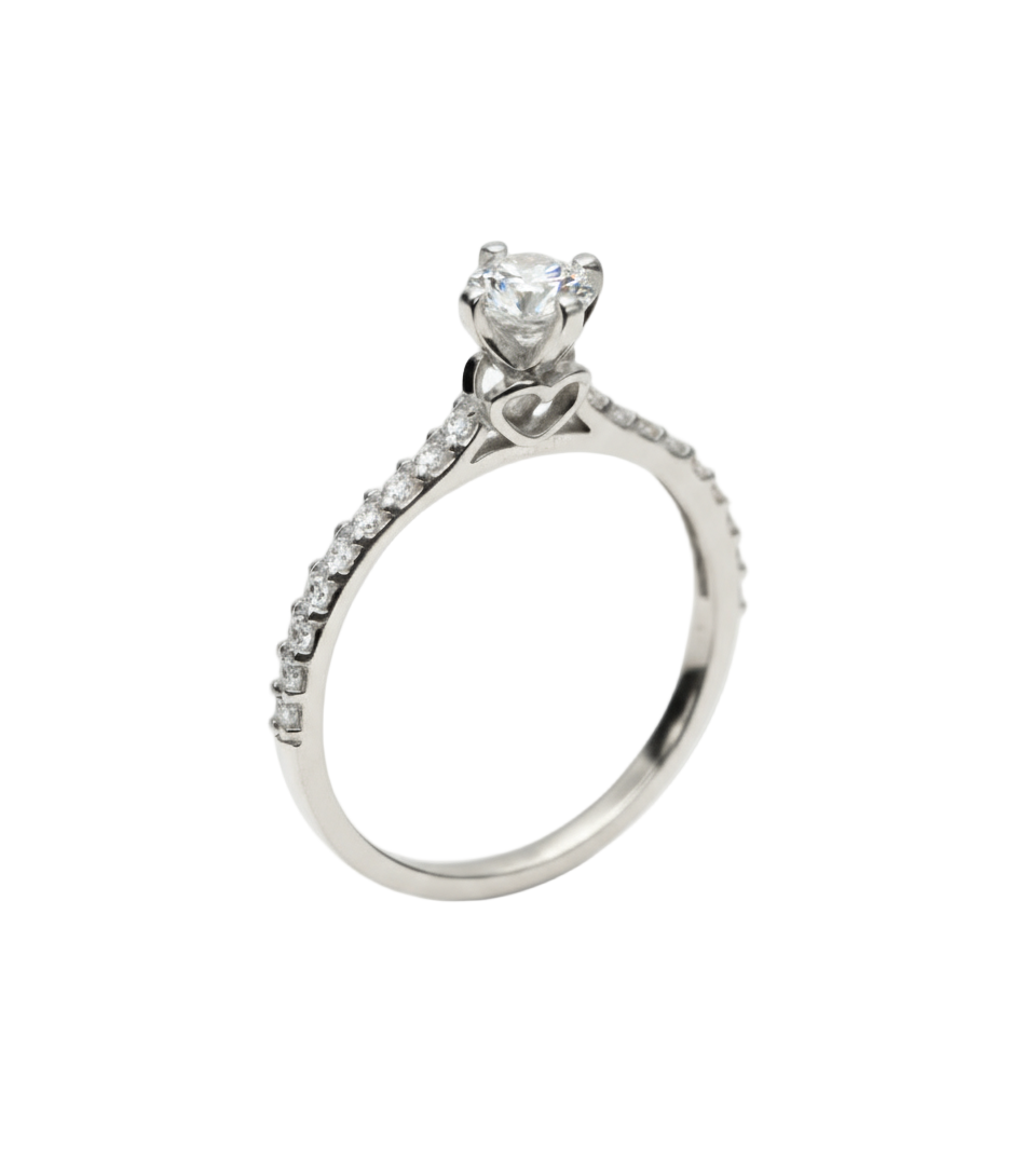 Anillo Arnel en oro blanco 10k con circonias