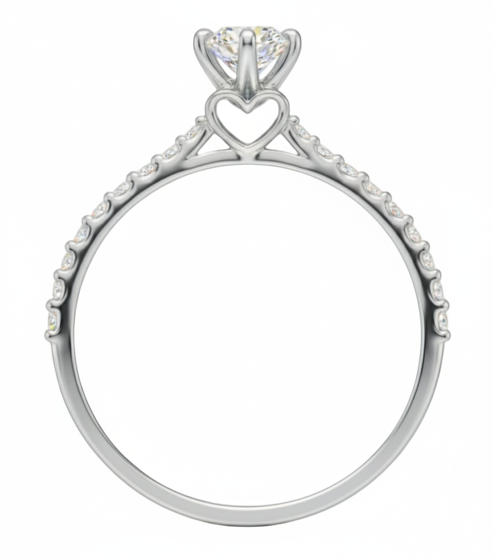 Anillo Arnel en oro blanco 10k con circonias