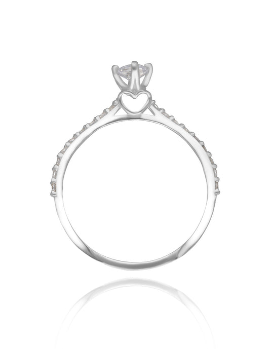 Anillo Arnel en oro blanco 14k con circonias