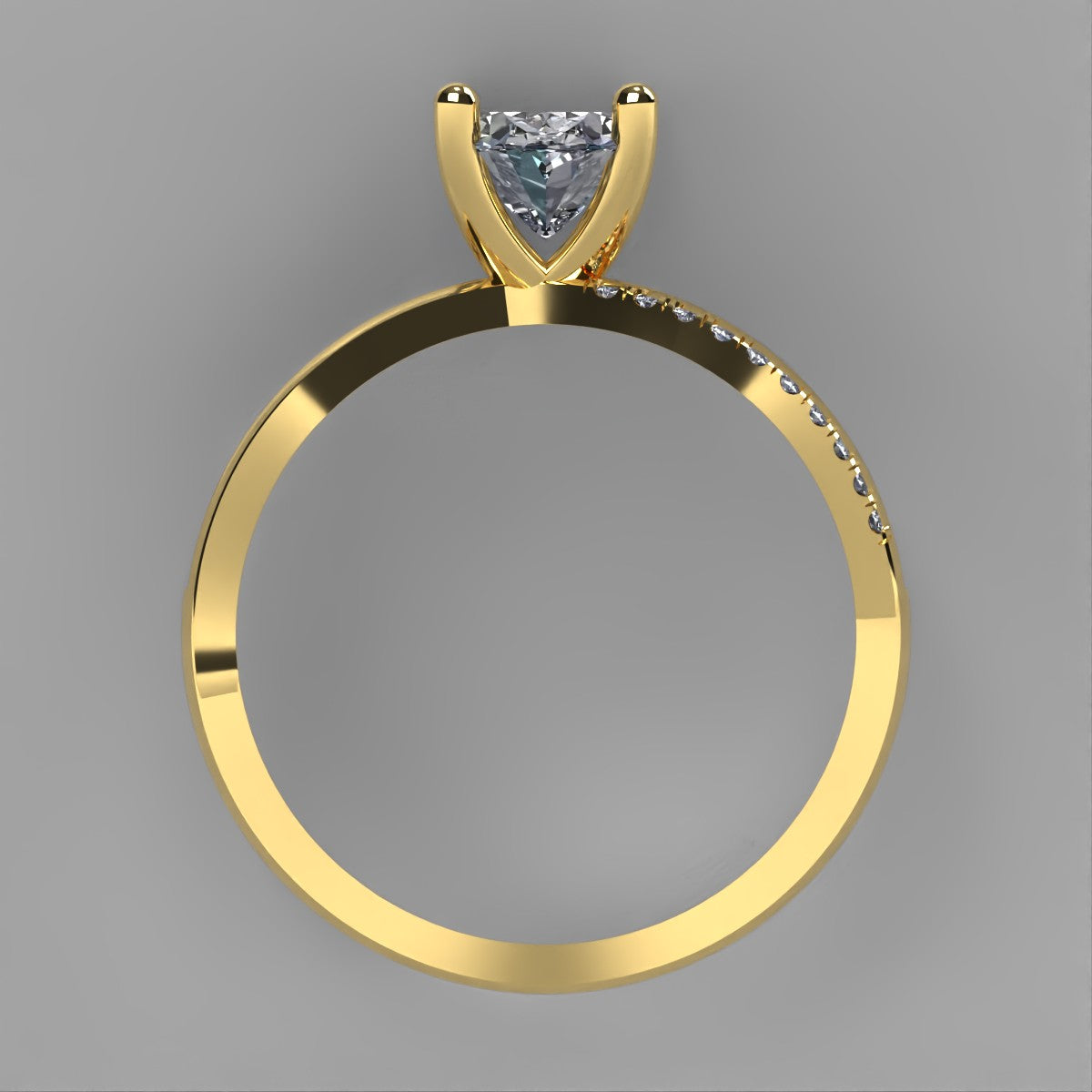 Anillo Athenas en oro corte oval