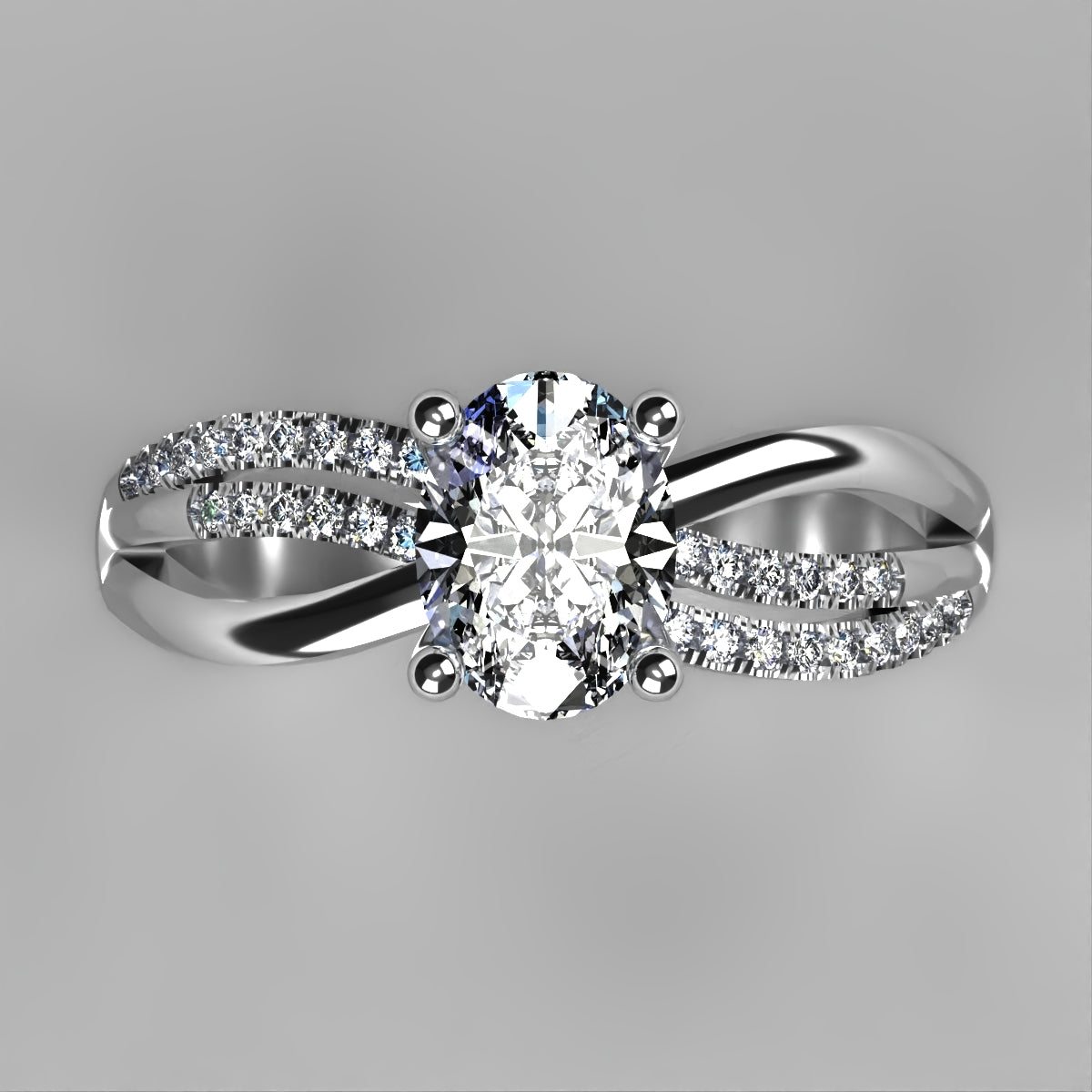 Anillo Athenas en oro corte oval