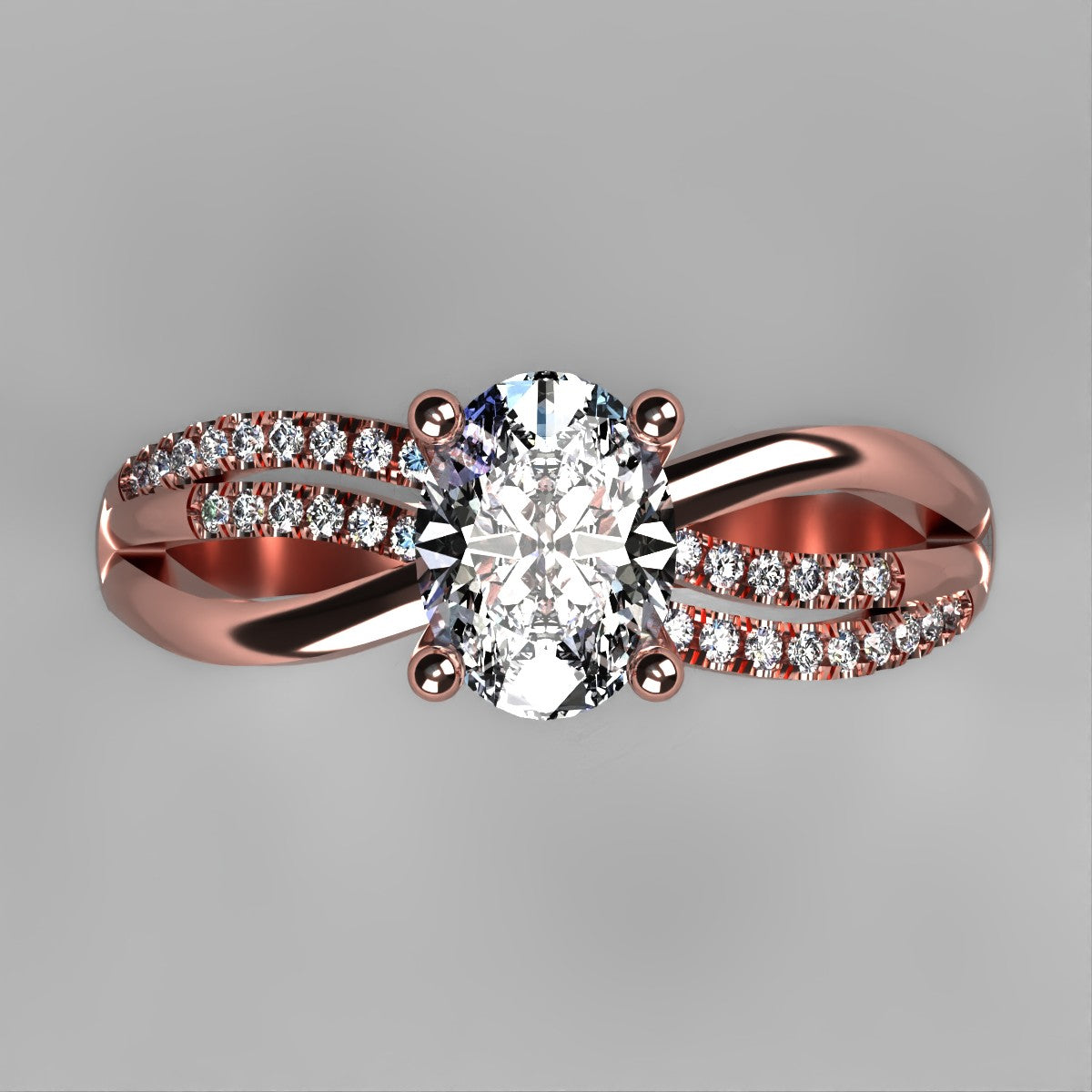 Anillo Athenas en oro corte oval