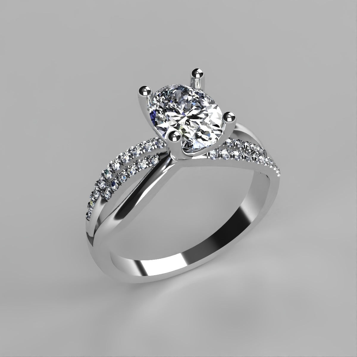 Anillo Athenas en oro corte oval