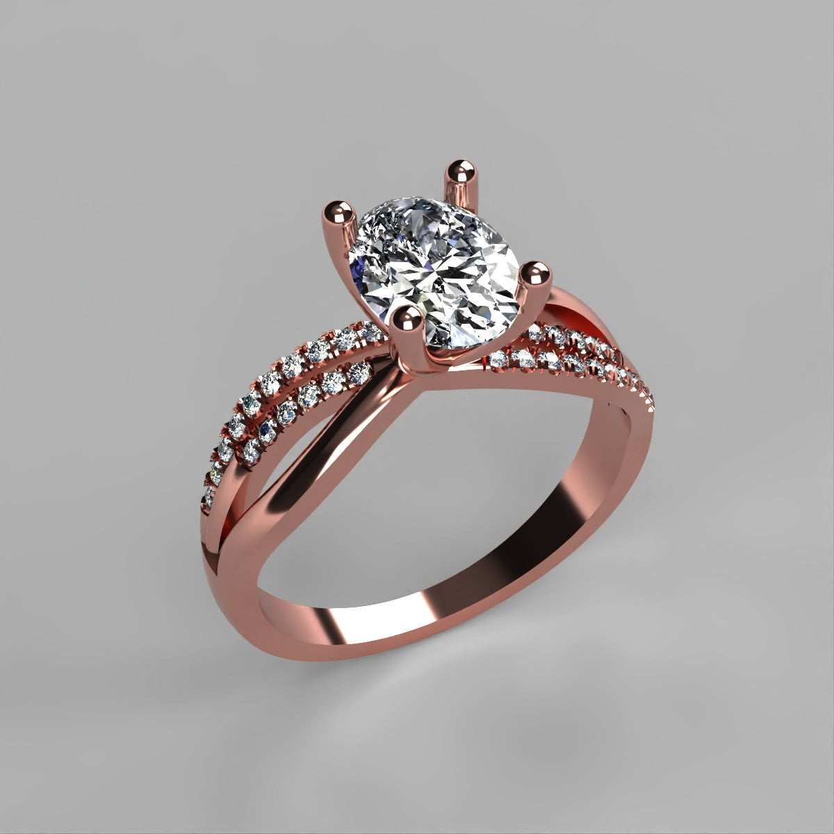 Anillo Athenas en oro corte oval