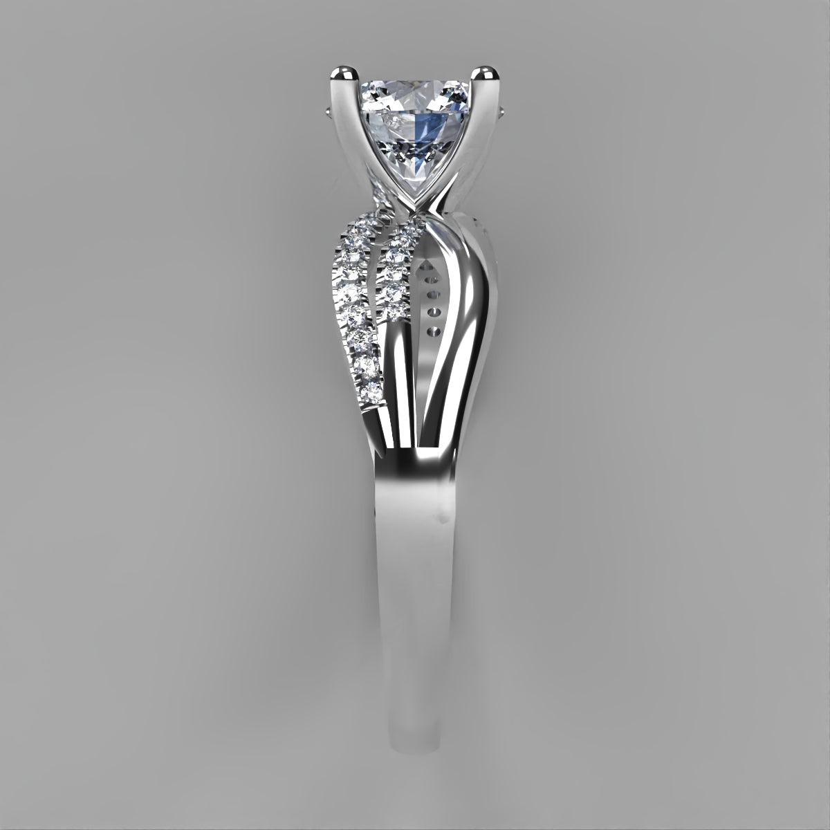 Anillo Athenas en oro corte redondo