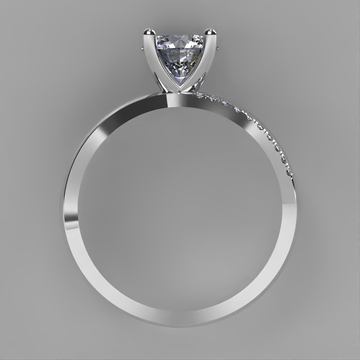 Anillo Athenas en oro corte redondo