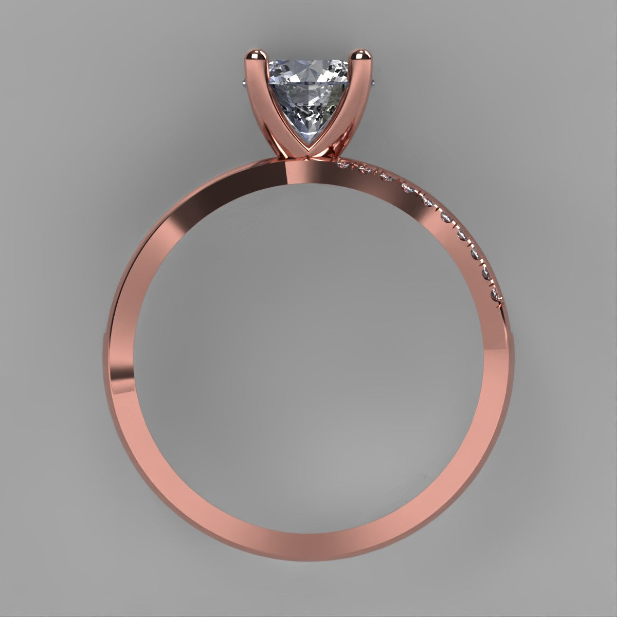 Anillo Athenas en oro corte redondo