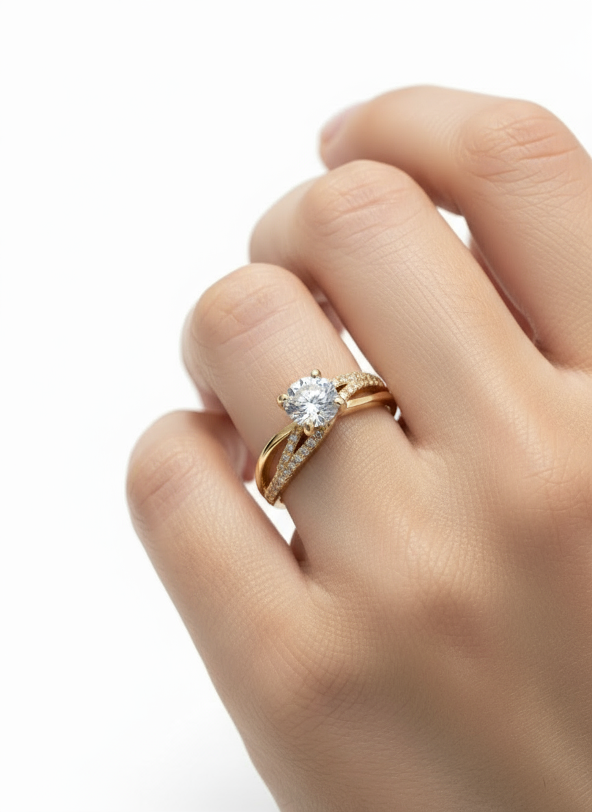 Anillo Athenas en oro 1.00 ct