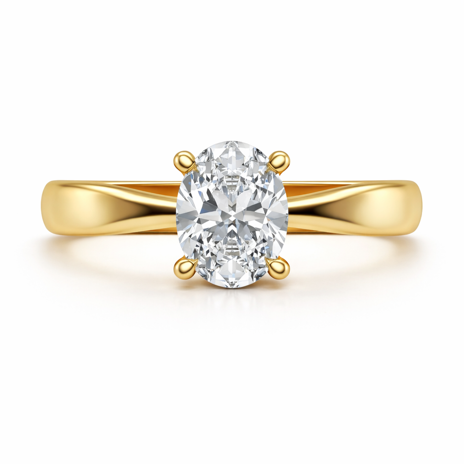 Anillo Emily en oro corte oval