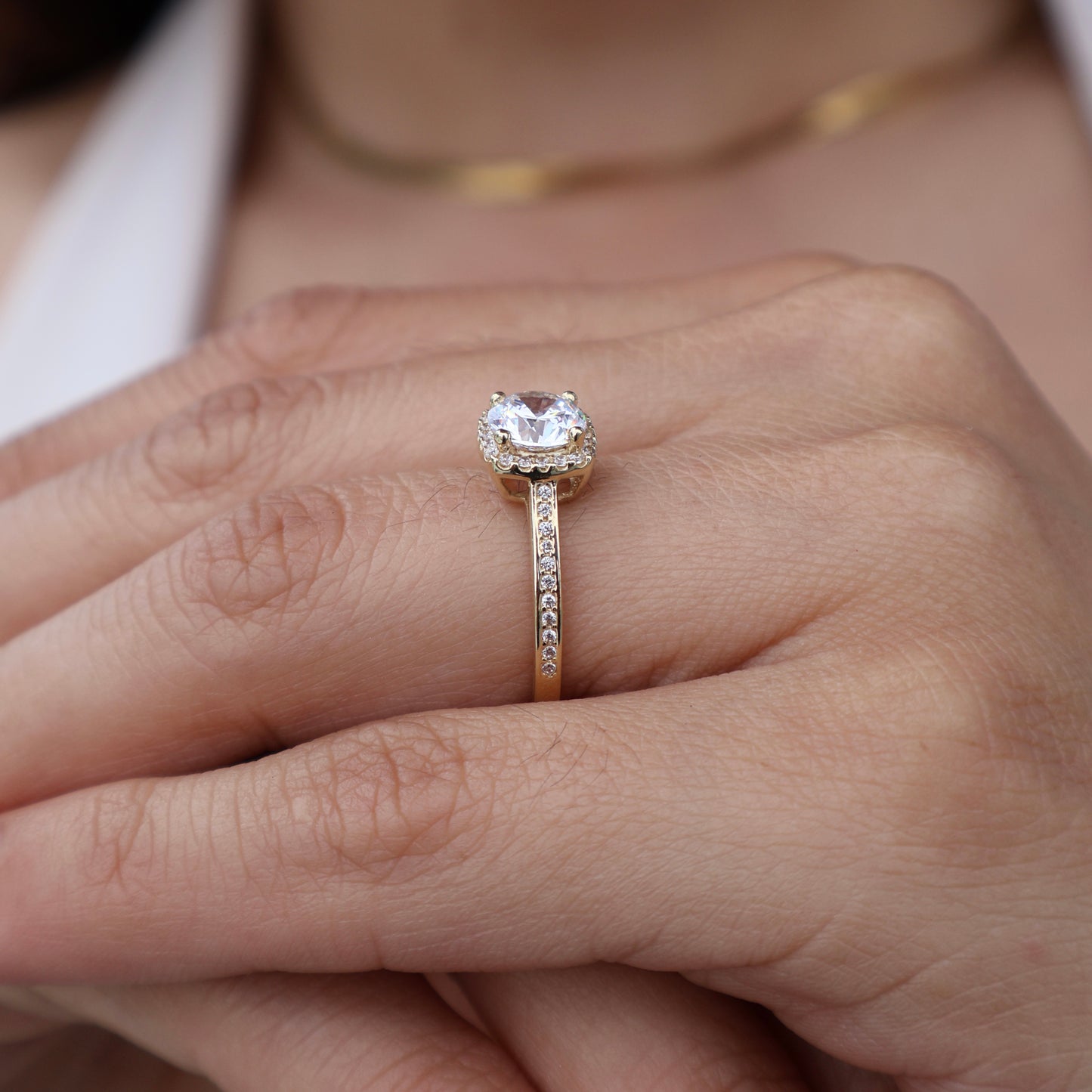 Anillo en Oro Amarillo 14k con Circonias Mod.16022
