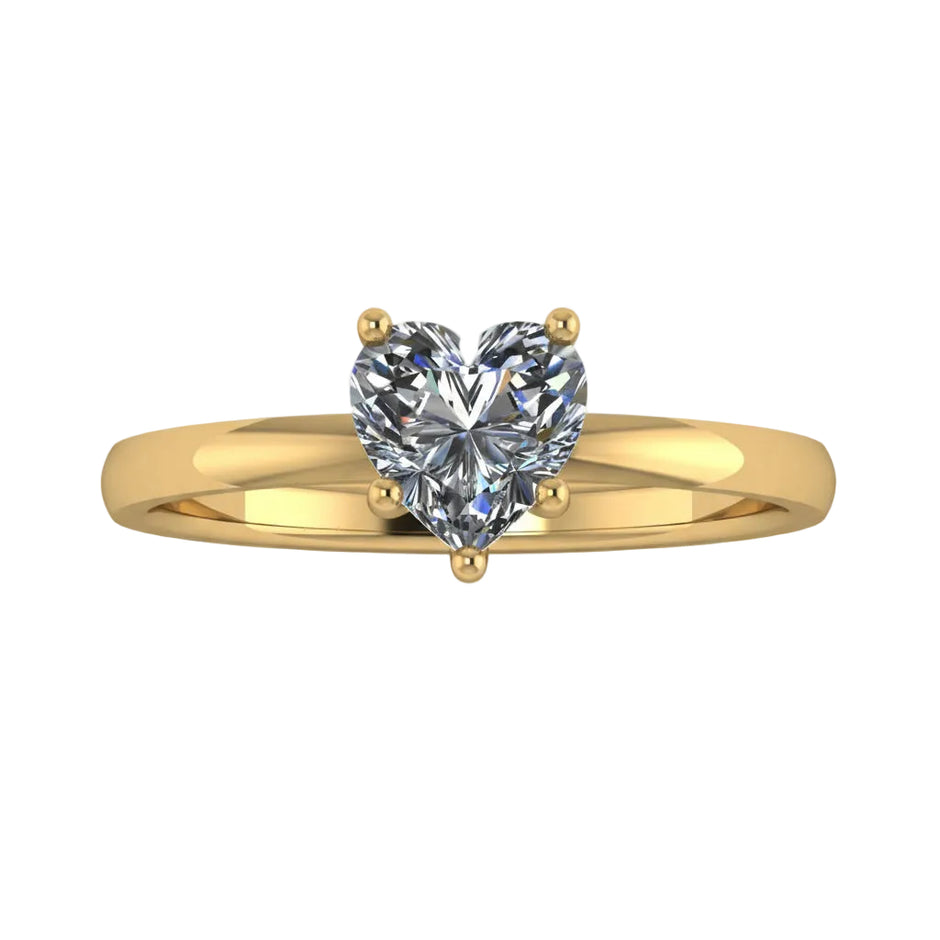 Anillo Malva en Oro corte corazón