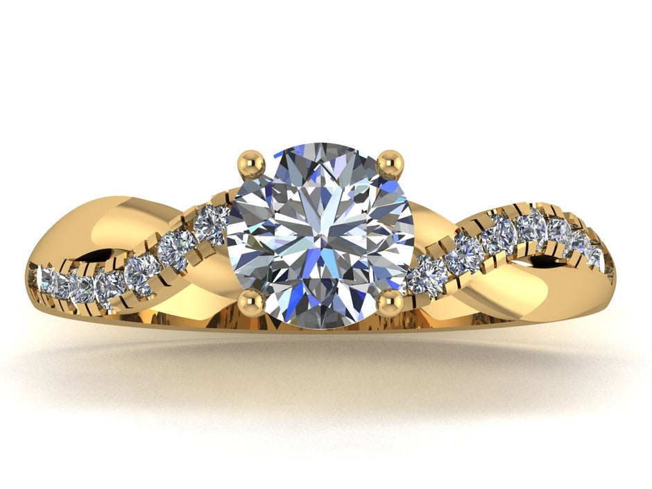 Anillo Zacil en Oro corte redondo