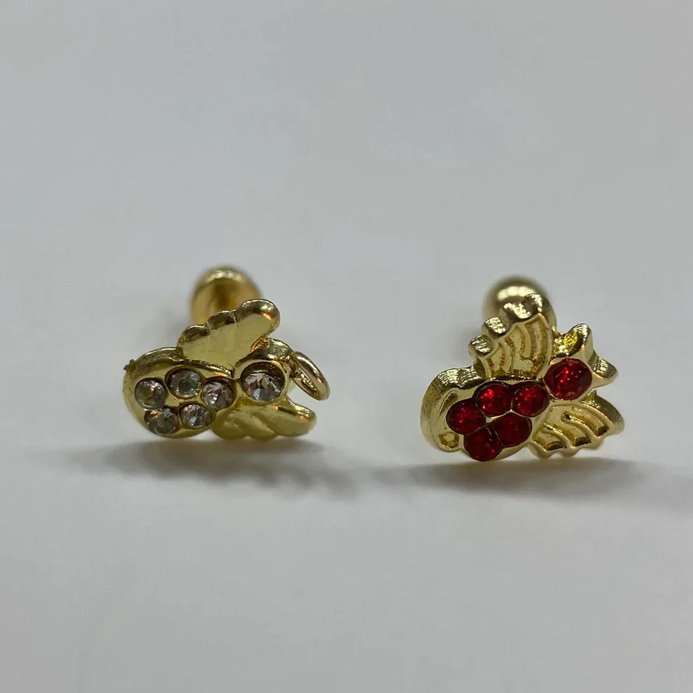 Broqueles Conciencia en Oro Amarillo 10k con Circonias Cod.BRO211 6.5mm