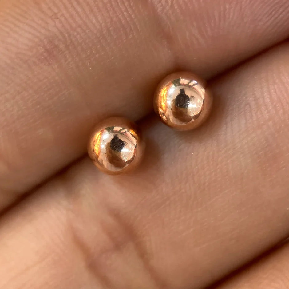 Broqueles Dormilona en Oro Rosa 10k Cod.BROML009 5.5mm