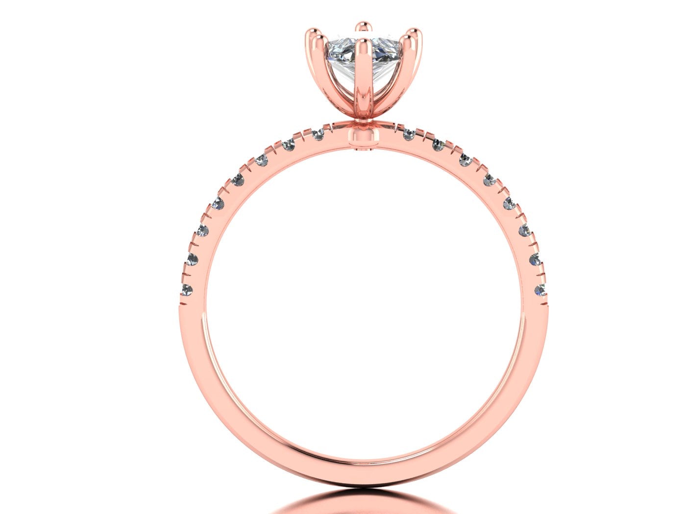 Anillo Val en oro corte pera