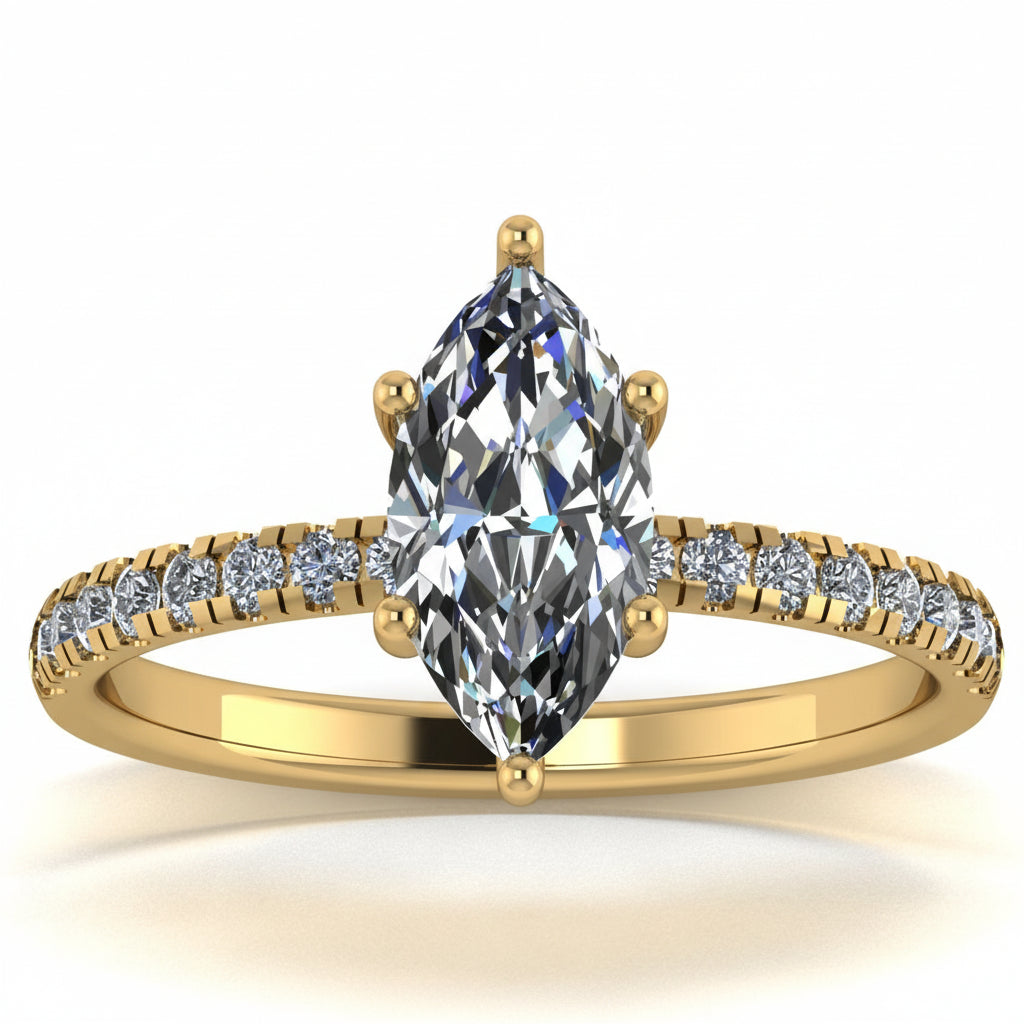 Anillo Val en Oro corte marquise