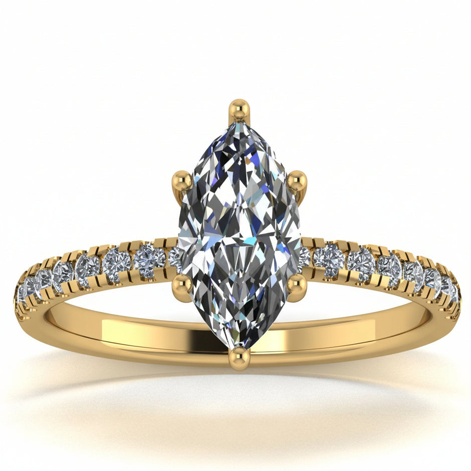 Anillo Val en Oro corte marquise