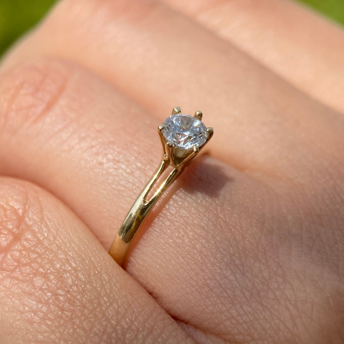 14k yellow gold ring with white zirconia Cod.MAN242