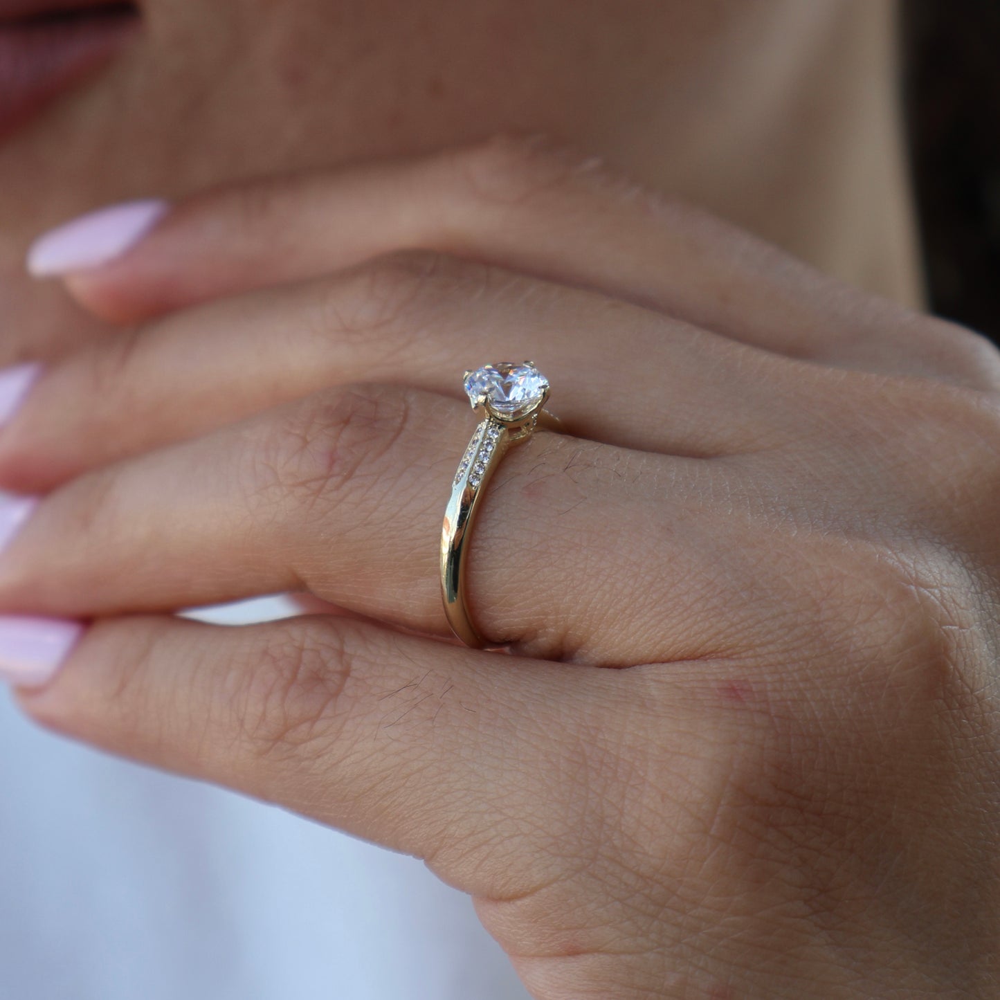 Anillo en Oro Amarillo 14k con Circonia Mod.16005