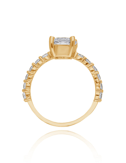 Anillo Cassie en oro amarillo 10k con circonias